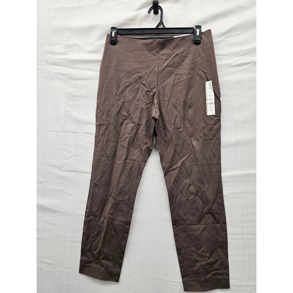 A New Day Womens Skinny Ankle Pants Brown Cotton Blend Stretch Size 10